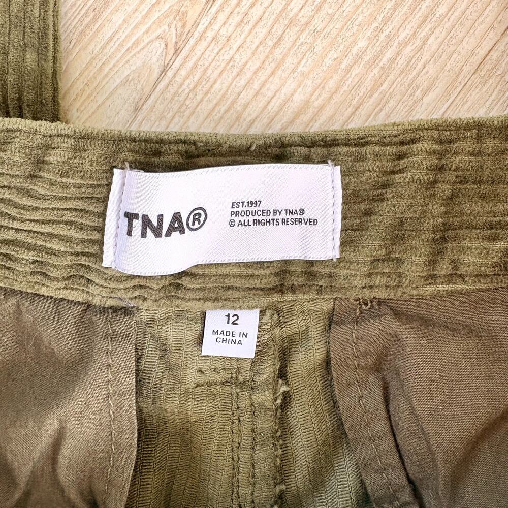 Aritzia TNA High Rise Straight Leg Corduroy Trousers | Green Size 12 - Picture 2 of 8